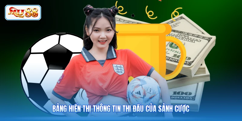 Bảng hiển thị thông tin thi đấu của sảnh cược